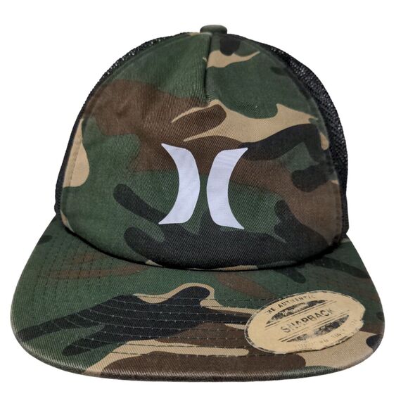Hurley Snapback Mesh Back Trucker Hat Camouflage One Size Adjustable - Picture 1 of 8